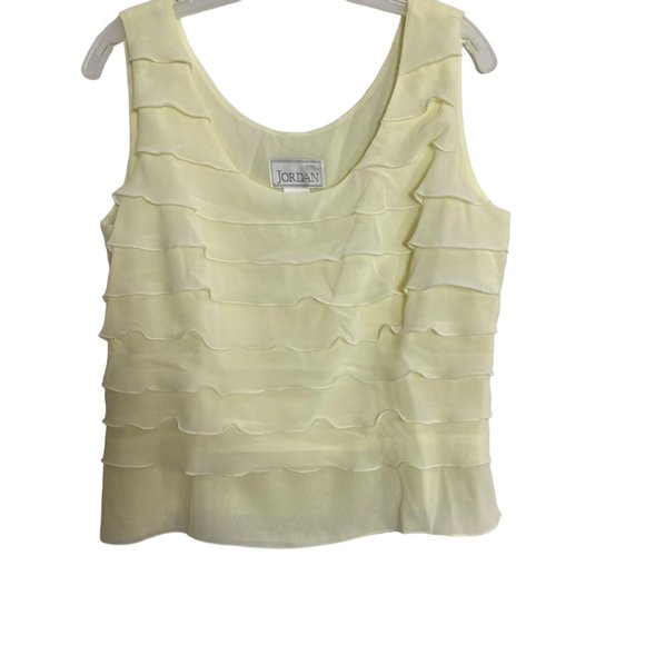 (4-128) Jordan Beige Tank Top With Ruffles on the Front Side Zipper - Picture 8 of 12